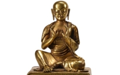 A Sino-Tibetan gilt-bronze Louhan