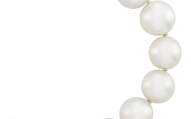 South Sea Cultured Pearl Necklace with White Gold Clasp