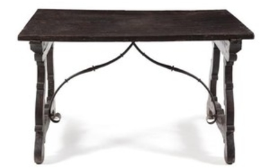 * A Spanish Baroque Walnut Trestle Table