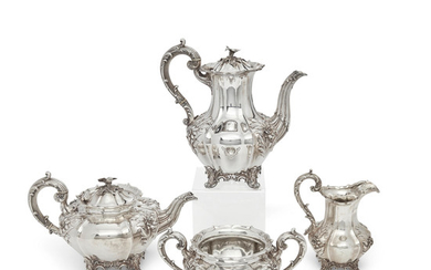 A William IV silver four-piece tea and coffee service