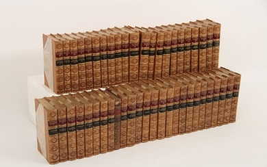 47 CONSECUTIVE LEATHER BOUND "WAVERLY NOVELS," C. 1879