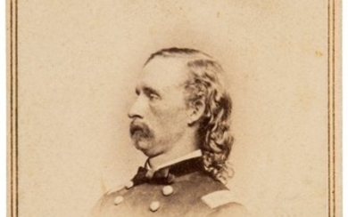 47044: George A. Custer Carte de Visite Signed "Truly Y