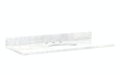 49" x 22" Carrara Marble Vanity Top for Under Mount Sink