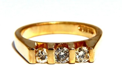 .50ct Natural Fancy Light Yellow Diamonds Ring Channel Bar 14kt