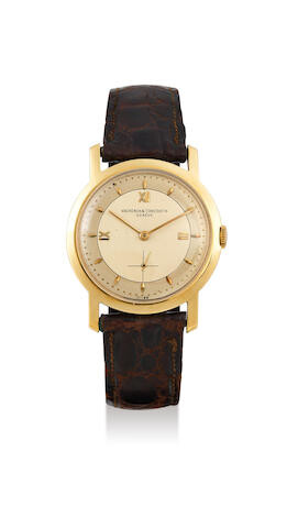 Vacheron Constantin. A Large Yellow Gold Wristwatch with Two-Tone Dial