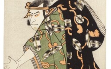 KATSUKAWA SHUN'EI (1762–1819) A FULL LENGTH PORTRAIT OF AN ACTOR IN A DRAMATIC POSE EDO PERIOD, LATE 18TH