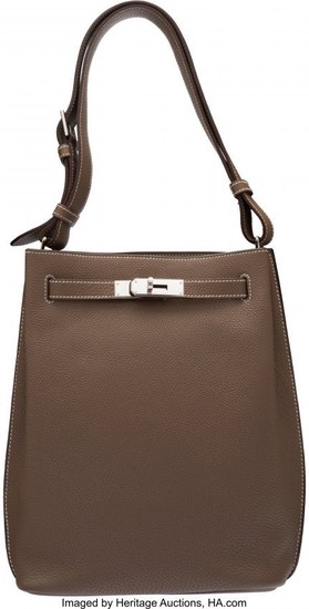 58044: Hermès 26cm Etoupe Togo Leather So Kelly