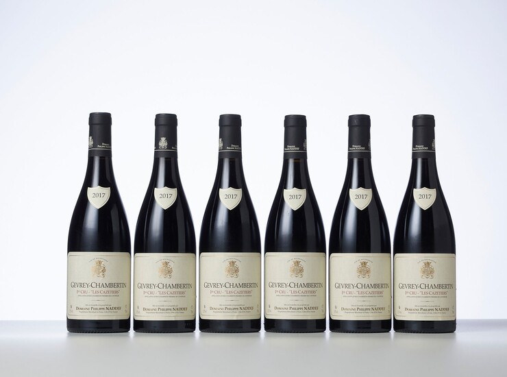 6 Bouteilles GEVREY-CHAMBERTIN LES CAZETIERS (1° Cru) Année : 2017 Appellation : Domaine Philippe Naddef...
