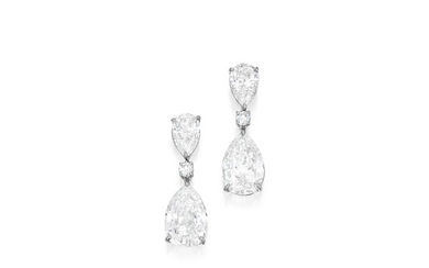 Pair of Diamond Pendant-Earrings