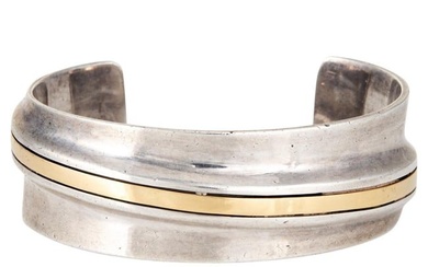 60s Vintage Cartier Bracelet Sterling Silver 18k Gold Cuff Estate Signed Jewelry