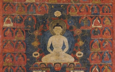 A THANGKA DEPICTING KUNTU ZANGPO Tibet, Circa 15th Century