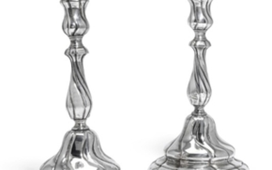A pair of Swedish silver candlesticks, Johann Fagerberg, Stockholm, 1775