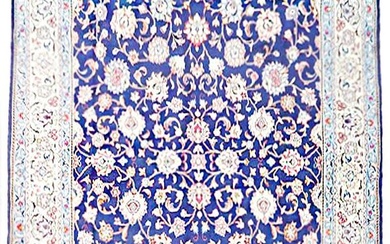 7 x 9 Navy Blue Semi Antique Persian Tabriz Rug