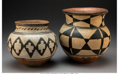 Two Southwest Polychrome Jars c. 1890 and 1940...