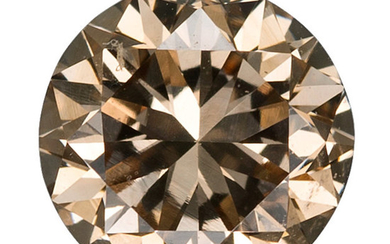Unmounted Diamond The round brilliant-cut brown diamond measures 5.61...