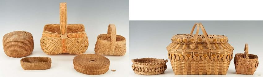 8 Baskets, Native American & Southern