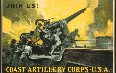 A 1923 U.S.ARMY COAST ARTILLERY CORP RECRUITMENT POSTER