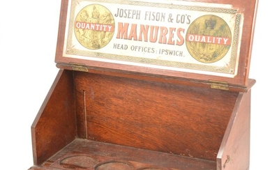 A 19th Century mahogany slope top samples box