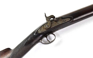 A 19th century 22 bore percussion cap sporting musket, converted...