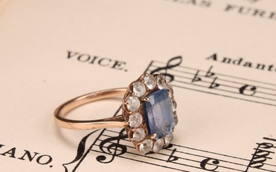 A 19th century pale blue and white sapphire effect paste clu...