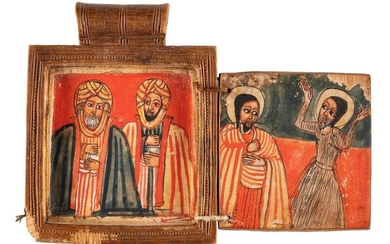 A COPTIC DOUBLE-SIDED PENDANT SHOWING THE MOTHER OF GOD