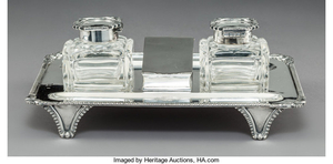 A C.S. Harris & Sons Ltd. Silver and Cut-Glass Ink Stand (1908)