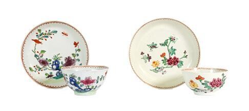 A Chaffers Liverpool Porcelain Tea Bowl and Saucer, circa 1760,...