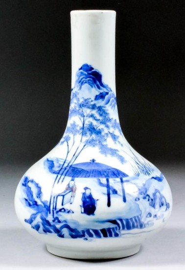 A Chinese Blue and White Porcelain Bottle Vase, 18th/19th...