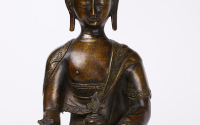 A Chinese Cast Bronze Figure of a Seated Buddha