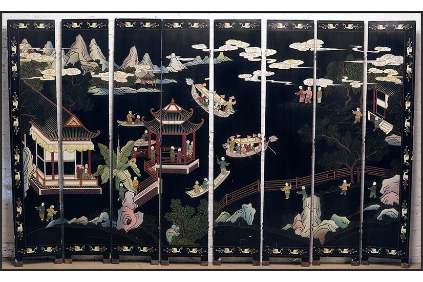 A Chinese Eight-Panel Screen.