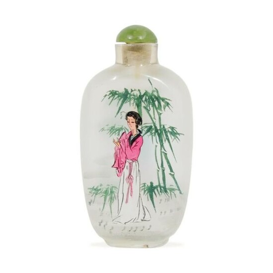 A Chinese Figure Pattern Glass Snuff Bottle