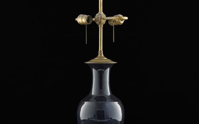 A Chinese flambe lamp vase, 18th/19th century