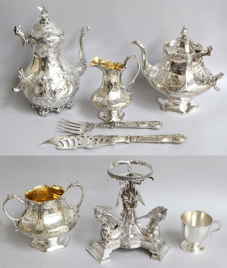A Collection of Assorted Silver Plate, including a three-piece tea-service,...