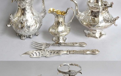 A Collection of Assorted Silver Plate, including a three-piece tea-service,...