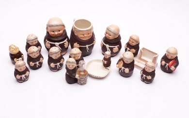 A Collection of Goebel German Figural Monk Ceramics