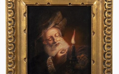 A Continental Style Painting on Porcelain Plaque