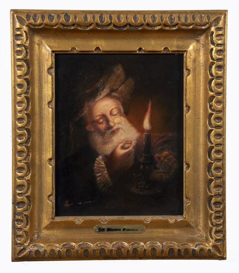 A Continental Style Painting on Porcelain Plaque