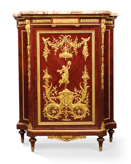 A FRENCH ORMOLU-MOUNTED MAHOGANY BASSE ARMOIRE, BY EUGENE FRAGER, MAISON MEYNARD, PARIS, CIRCA 1890