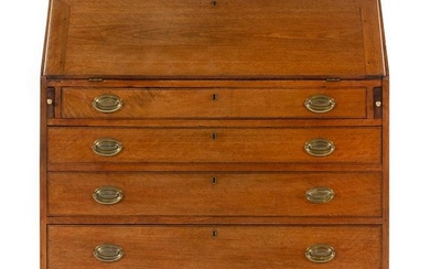 A Federal Carved Mahogany Slant-Front Desk