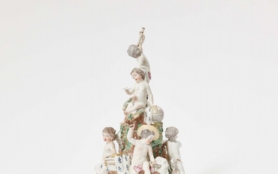 A Frankenthal porcelain group "The Arts on Mount Parnassus"