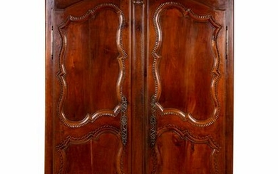 A French Provincial Carved Walnut Armoire Height 83 x