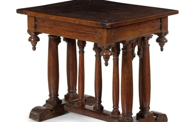 A French or Italian Carved Walnut Side Table