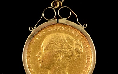 A Gold Full Sovereign Coin pendant.