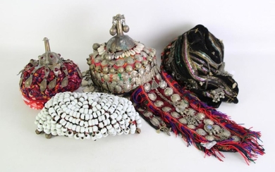 A Group of Early Afghan Headdresses inc Chiefs (4)