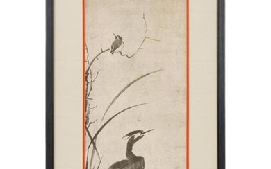 A Japanese Ink Painting on Paper