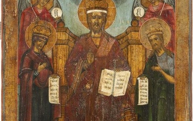 A LARGE ICON OF THE EXTENDED DEISIS Russian, Vetka, 19th ce