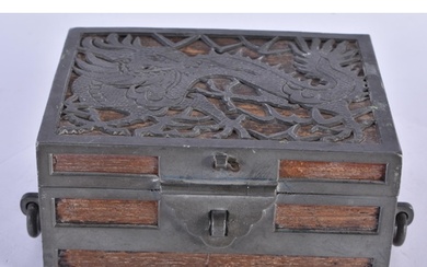 A LATE 19TH CENTURY CHINESE SWATOW WAH LEE PEWTER AND WOOD D...