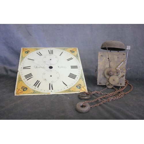 A Late 19th Century 30-hour longcase clock movement, strikin...