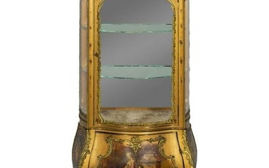 A Louis XV Style Vernis Martin Vitrine Height 69 x