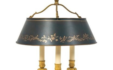 A Louis XVI Style Gilt-Bronze Bouilotte Lamp Height 24